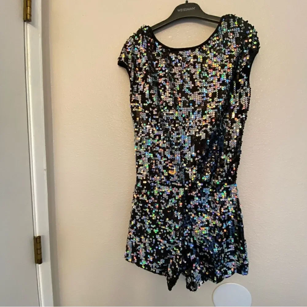 WEISSMAN Dance Costume sequin leotard Hologram Ultra Sparkle Romper SQ12140 SA